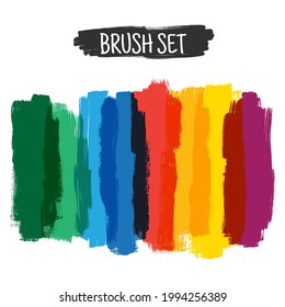 Color highlight stripes markers. Stylish highlight elements for design. Vector highlight marker stroke, spots bright color.