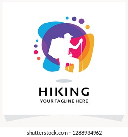 Color Hiking Logo Design Template Inspiration