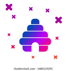 Color Hive for bees icon isolated on white background. Beehive symbol. Apiary and beekeeping. Sweet natural food. Gradient random dynamic shapes. Vector Illustration
