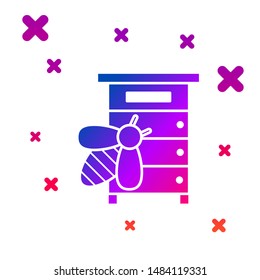 Color Hive for bees icon isolated on white background. Beehive symbol. Apiary and beekeeping. Sweet natural food. Gradient random dynamic shapes. Vector Illustration