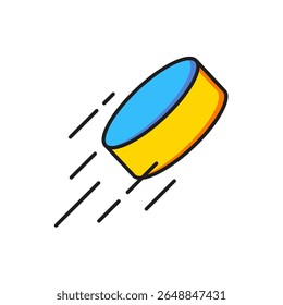 Color Hockey puck icon isolated on white background. Flat filled outline style with shadow. Vector