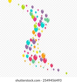 Color Holiday Balloon Vector Transparent Background. Celebrate Ballon Texture. Bright Celebration Cover. Cute Decoration Inflatable Ball Design.