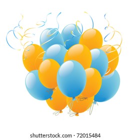 Color holiday balloons background, texture