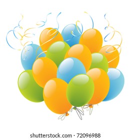 Color holiday balloons background, texture