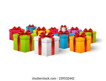Color holiday gift boxes for Your design