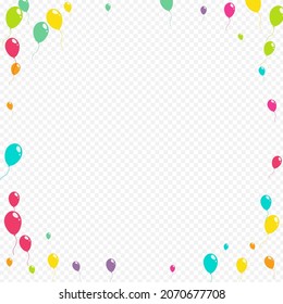 Color Holiday Inflatable Ball Vector Transparent Background. Joy Ballon Texture. Cartoon Celebrate Backdrop. Cute Anniversary Balloon Illustration.