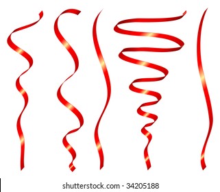 Color holiday ribbons. Vector illustration.