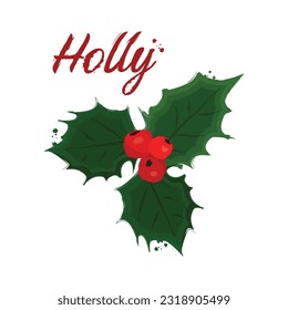 Color Holly Icon Vector Design.