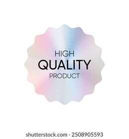 Color holographic sticker, holographic effect label, high quality product. 