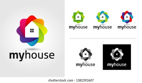 Color Home Logo Template Set