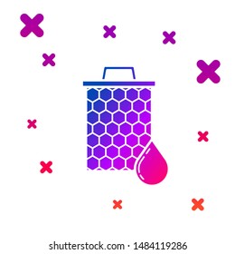 Color Honeycomb icon isolated on white background. Honey cells symbol. Sweet natural food. Gradient random dynamic shapes. Vector Illustration