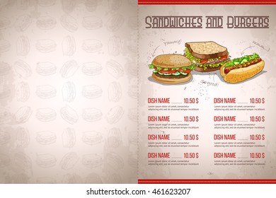 Color horisontal menu design