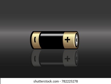 A color horizontal battery icon. Vector illustration

