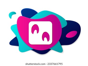 Color Horse paw footprint icon isolated on white background. Abstract banner with liquid shapes. Vector
