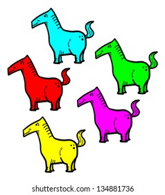 Color horses