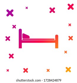 Color Hospital Bed icon isolated on white background. Gradient random dynamic shapes. Vector Illustration