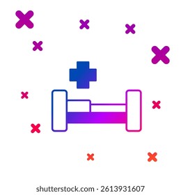 Color Hospital bed icon isolated on white background. Gradient random dynamic shapes. Vector
