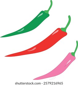 color hot pepper icon. A symbol of sharp, burning and hot. Cook seasoning ingredient. Isolated vector illustration on a white background