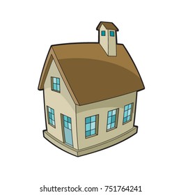 color house icon with chimney-vector drawing