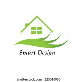 Color house icon logo vector illustration