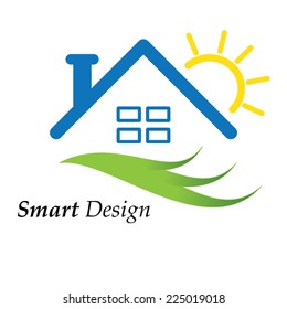 Color house icon logo vector illustration