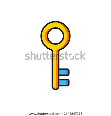 Color House key icon isolated on white background. Flat filled outline style with shadow. Vector