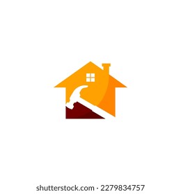 color house logo with a hammer in the center