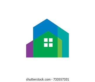 Color House Logo Template Design Vector, Emblem, Design Concept, Creative Symbol, Icon