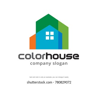 Color House Logo Template Design Vector, Emblem, Design Concept, Creative Symbol, Icon