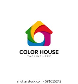 Color house logo vector
