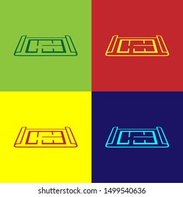 Color House plan icon isolated on color background.  Vector Illustration