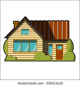 color house with trees