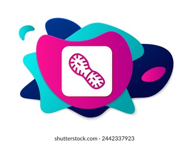 Color Human footprints shoes icon isolated on white background. Shoes sole. Abstract banner with liquid shapes. Vector