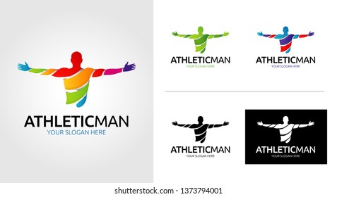 Color Human Logo Template Set