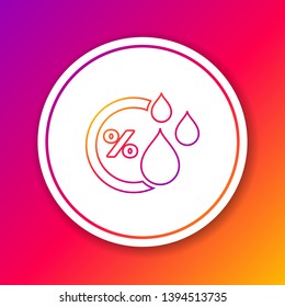 Color Humidity line icon isolated on color background. Weather and meteorology, thermometer symbol. Circle white button. Vector Illustration