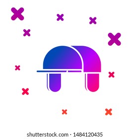 Color Hunter hat icon isolated on white background. Plaid winter hat. Gradient random dynamic shapes. Vector Illustration