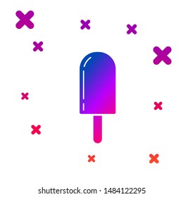 Color Ice cream icon isolated on white background. Sweet symbol. Gradient random dynamic shapes. Vector Illustration