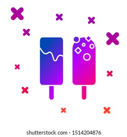 Color Ice cream icon isolated on white background. Sweet symbol. Gradient random dynamic shapes. Vector Illustration