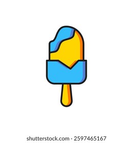 Color Ice cream icon isolated on white background. Sweet symbol. Flat filled outline style with shadow. Vector