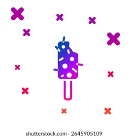 Color Ice cream icon isolated on white background. Sweet symbol. Gradient random dynamic shapes. Vector