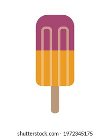 Color ice cream on white background, flat vector illustration. Colorful  Ice Lolly vector ice cream sweet summer dessert.