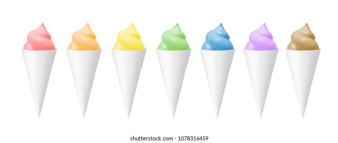 Color ice cream set.