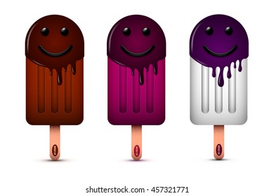 Color ice cream. Vector illustration