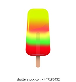 Color ice-cream illustration with different flavour. Vector template for you design
