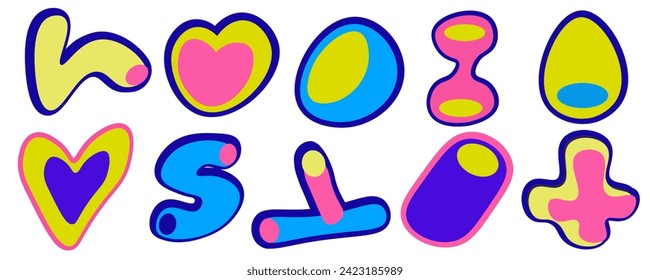 color icon abstract shape in vector. template for logo sign sticker design in flat style