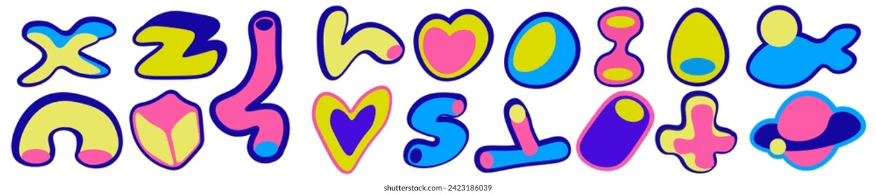 color icon abstract shape in vector. template for logo sign sticker design in flat style