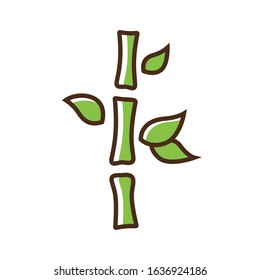 Color icon bamboo. Flat vector illustration.
