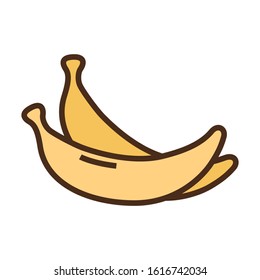 Color icon bananas. Simple vector illustration with ability to change.