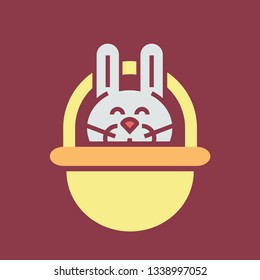 Color icon basket with rabbit