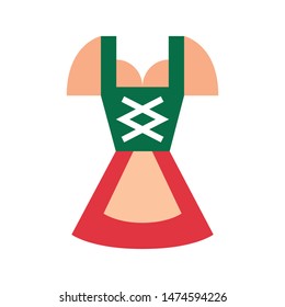 Color icon Bavarian women suit. With the ability to change the line thickness.